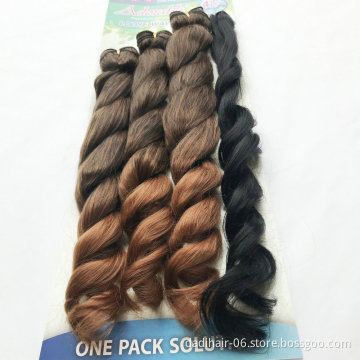 18"20"22" Loose Wave alibaba express Synthetic hair bundles,multi-pack Synthetic Hair Extensions dropship mixed two tone T1B30